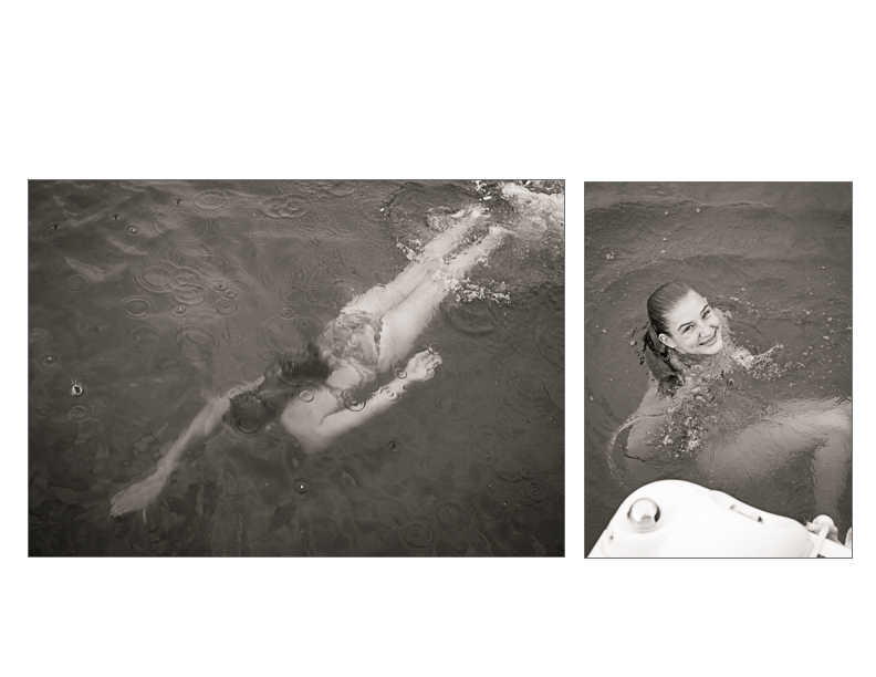 A child swims in a lake in Michigan